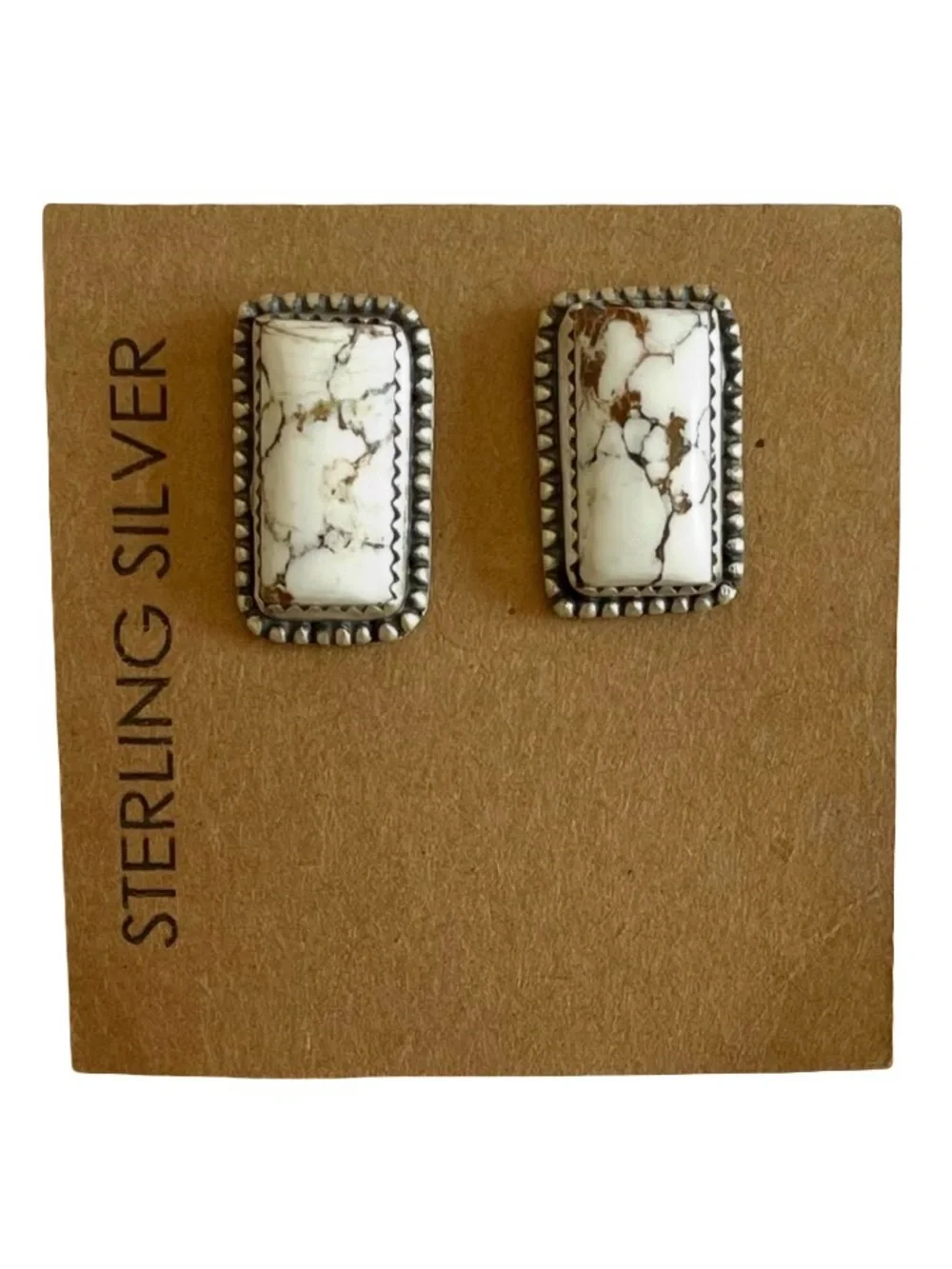 NWT Wild Mustang Jasper And Sterling Silver Post Earrings